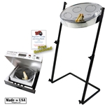 Panyard W1162 Jumbie Jam Steel Drum Kit - Metal Z-Floor Stand - Chrome Pan