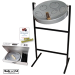 Panyard W1070 Jumbie Jam Steel Drum Kit - Tube Floor Stand - Silver Pan